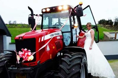 Irish bride's dream come true was to travel on a tractor