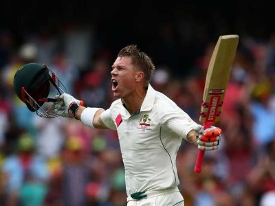 David Warner became the 5th batsman century in the first session of the match in the world