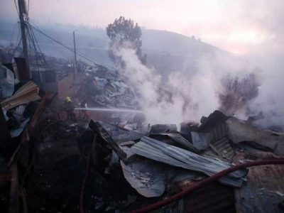 Dozens of houses were burned with fire in Chile