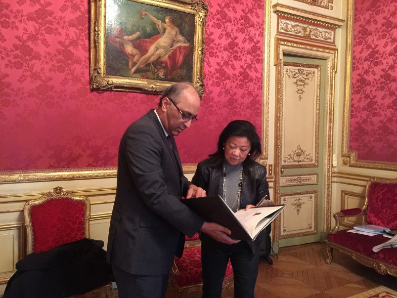 Ambassador of Pakistan to France Moin ul Haque wth Ms. Hauteserre, Mayor of Paris 8th Arrondissement