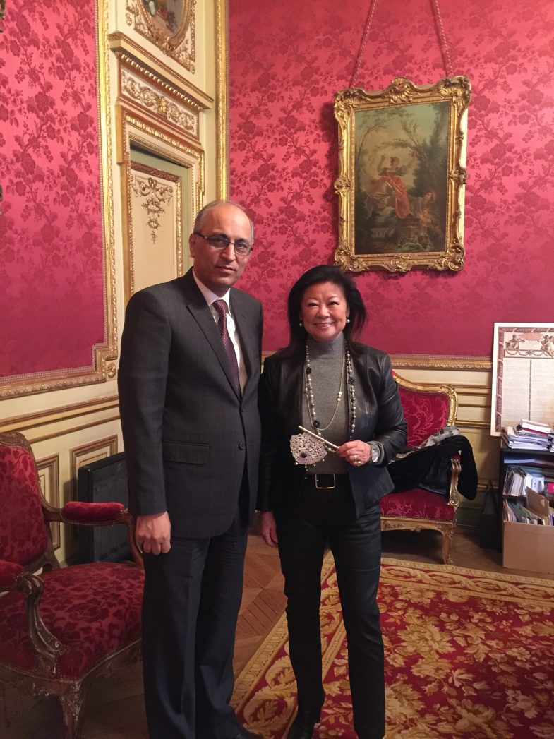 Ambassador of Pakistan to France Moin ul Haque wth Ms. Hauteserre, Mayor of Paris 8th Arrondissement