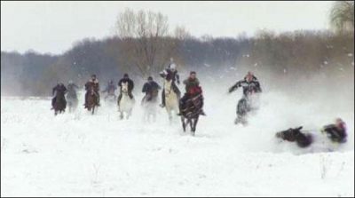 Unique horse races held on icy routes