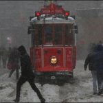 Blizzard life frozen in Istanbul from snowstrom