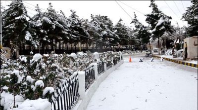 Snowfall continued in Balochistan and Muree