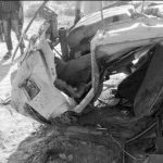 The car was hit by train in Gojra ,six people killed