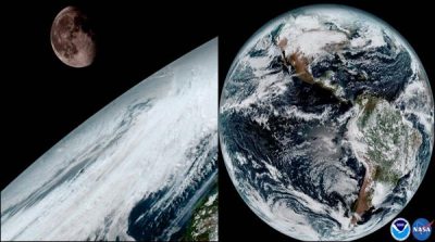 The new images were released of Earth and Moon that taken from space