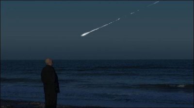 Meteor rain of particles from space to Earth