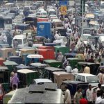 Severe traffic jam on Faisal road from Regent plaza till metro Pool