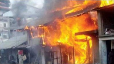Azad Kashmir: fire in the market, 85 shops were burnt