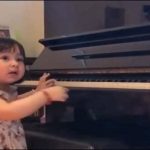 Plays piano young artist of 22 months, also wakes Sonic of music