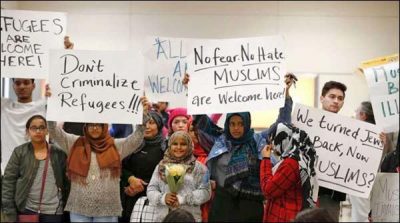 Protest the US muslims on Houston and Dallas Airport