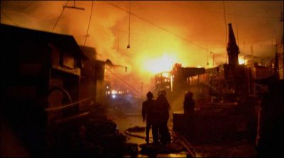 Terrible fire, burned 90 shops, dozens of vehicles in lipha