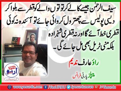 rao arif nadeem, Senior, Leader, PPP, France