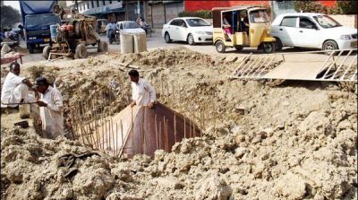 DEVELOPMENT, WORKS, IN, KARACHI, SLOW, DOWN, BECAUSE OF, DEFICIENCY, OF, PLANNING