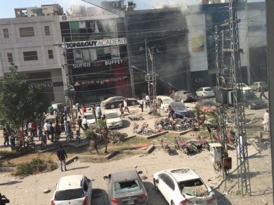 BLAST, IN, DEFENSE, LAHORE, EIGHT, PEOPLE, KILLED, AND, THIRTY, INJURED