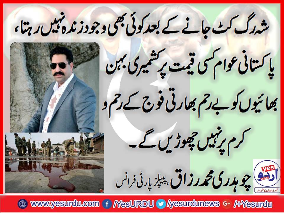 Ch. Muhammad Razaq, Senior, Leader,PPP, france