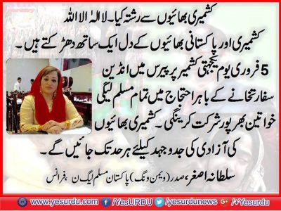 Malika Sultana, President, women wing, PMLN, France