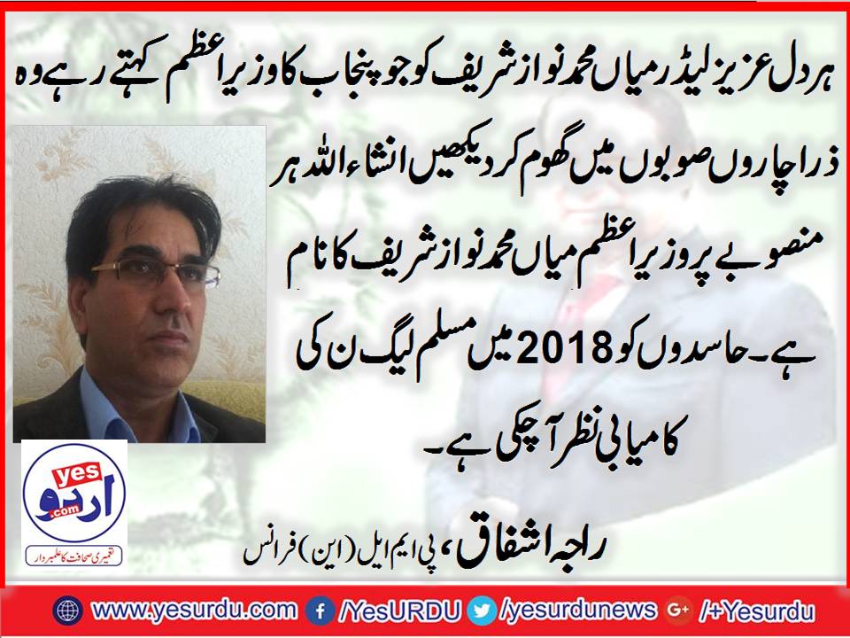 Raja Ashfaq, Senior Leader, PMLN, France