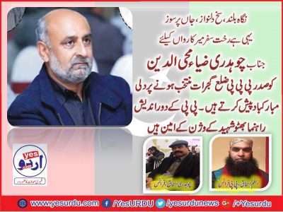 ch. Zia, Muhayy, uddin, to, congratulate, on, taking over, as, President, PPP, Gujrat