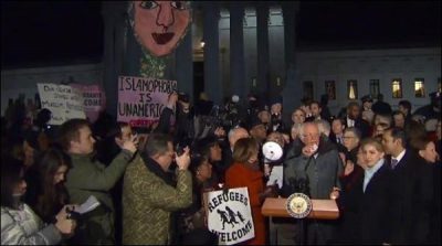 Democrats protest against ban on 7 Muslim countries