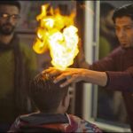 Expert hairdressers hair cutting with fire unique techniques