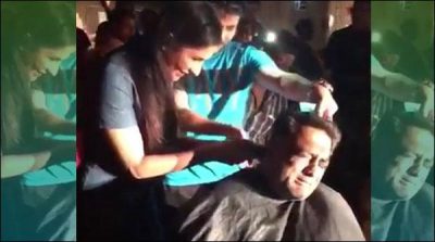 Katrina kaif became a barber ,put head shave of film director