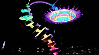 The colorful festival of lights stacked in Portland