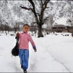 Snowy mountain of kozak valley became food street