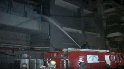 Karachi: After the fire was brought under control in residential building
