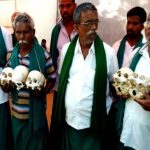 Farmers protest with skulls farmers in India have committed suicide