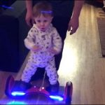US: 11-month baby grand demonstration of hover boarding