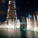 Musical fountain show at Dubai's Burj Khalifa