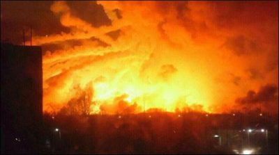 Ukraine: Cannon fire in the ammunition depot, mass destruction