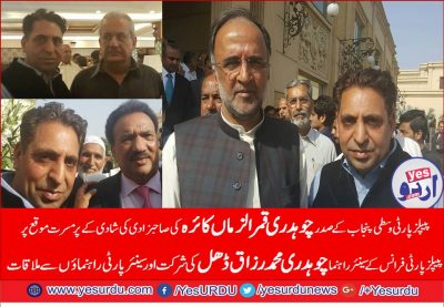 Ch, Muhammad , Razzaq, senior, leader, ppp, France, participated, in, marriage, party, of. senior, leader, and president, ppp, central, punjab, qamar uz zaman, kaira