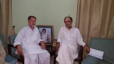 ch. asif gujjar, meeting, with pp, central, punjab, president, qamar uz zaman kaira, along, with, his, nephew, ch. ghulam, mustafa, gujjar