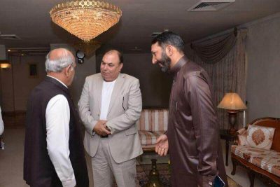 JAVED, BUTT, EX-PRESIDENT, PMLN, FRANCE, MEET, GOVERNOR, RAFIQ RAJWANA, FOR, CONDOLENCE, ON, DEATH, OF, HIS, NEPHEW,