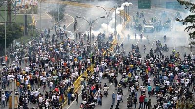 The anti-government protests in Venezuela