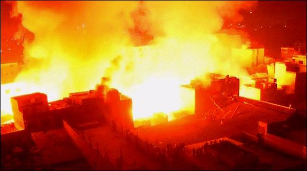 BhitShah: fire in the wood market, shops and hotels ashes to burnt