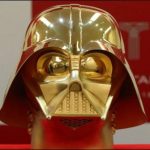 The mask for exposure of the famous character of the film "Star Wars"