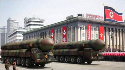 North Korean:: displaying weapons in military parade,fear overcome on US