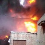 A fire broke out in shoe factory in Lahore