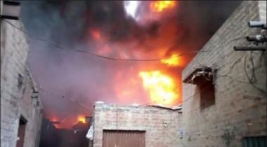 A fire broke out in shoe factory in Lahore