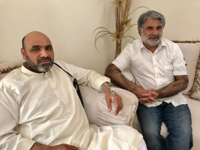 Qari Farooq Ahmed, PPP, Orgnaizer, for, Europe, calls, on, President, Awami, Tahreek, Pairis, Haji, Muhammad, Aslam, ch, and, ask, about, his, health