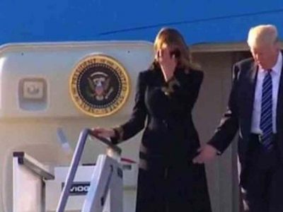 Melania also shook off hand of Trump in Rome