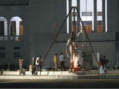 Again the install of Justice goddess statue outside of Bangladesh Supreme Court