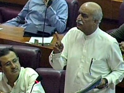 The government refused to show live speech of Khursheed Shah, the opposition walked out