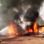 Sheikhupura, fire due to short circuit in the oil depot