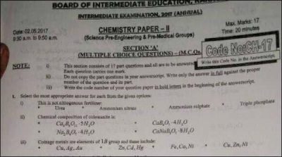 Karachi: paper out of chemistry twelfth class