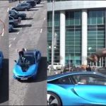 jumping, from, speedy, car, wonderful, stunt