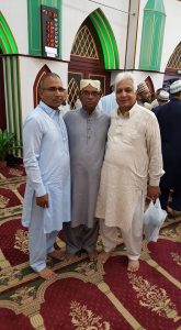 Senior leaders PPP France Abdul Sattar Malik and Rana Shahid Riaz exchanging Eid Greetings after Namaz
